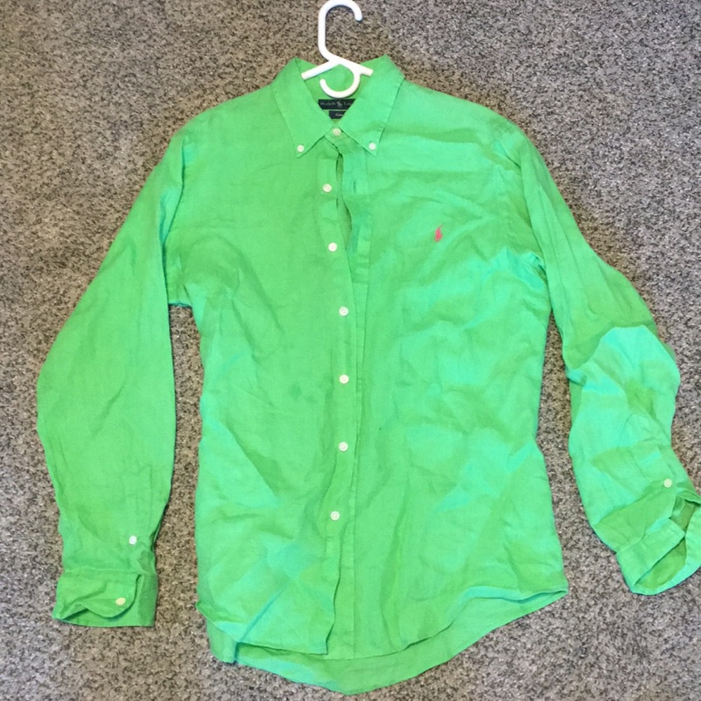Ralph Lauren green linen dress shirt